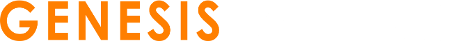 Genesis logo in orange text