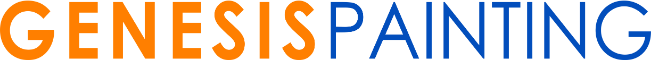 Genesis Painting logo with orange and blue text
